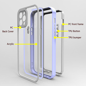 Custodia per <span class=keywords><strong>iPhone</strong></span> 15 <span class=keywords><strong>Pro</strong></span> Max, vendita all'ingrosso, nuovo design antiurto, trasparente, custodia 4 in <span class=keywords><strong>1</strong></span> in TPU+PC acrilico per <span class=keywords><strong>iPhone</strong></span> 14 Max. - Product Image 3