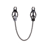 Pince à tétons Tyrant Spiked Clover à pression intense avec pointes métalliques pointues, chaîne, étanche, jouet sexuel SM pour hommes, femmes et couples