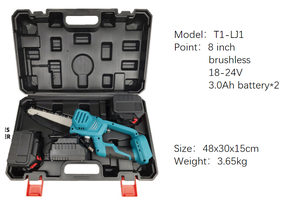 Scie électrique sans fil de 10/12 pouces, scie à chaîne portative à moteur sans balais rechargeable pour la coupe d'arbres industrielle et bricolage 21V - Product Image 6
