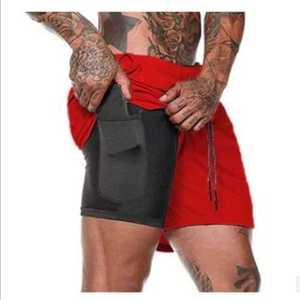 Custom Logo Men'S <strong>Sports</strong> <strong>Shorts</strong> Workout Running 2 in 1 <strong>Shorts</strong> Men Polyester Custom Mesh <strong>Shorts</strong> <strong>With</strong> <strong>Pockets</strong> - Product Image 3
