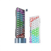 Clavier mécanique filaire PS/2 T68 à 101 touches, ABS transparent, hot-swap, personnalisable, rétroéclairé, adapté au bureau, aux jeux et aux esports