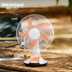 Ventilador <span class=keywords><strong>Solar</strong></span> de Escritorio AC/DC de 6V y 14 Pulgadas, 3 Velocidades, Recargable, de Plástico, con Luz LED para Hoteles y Garajes, Control Mecánico, 3 Velocidades de Viento - Product Image 2