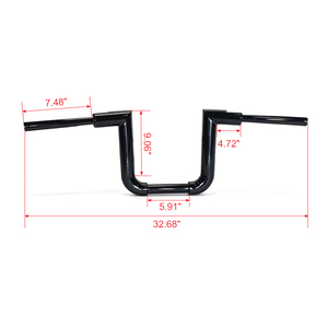 Manillar de Motocicleta AOCHUANG de Acero Sólido con Recubrimiento en Polvo Negro, 2' de Diámetro, para Harley Low 2014-2024 de 8', 10', 12' y 14' - Product Image 2