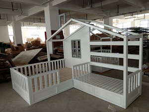 Đồ Nội Thất Phòng Ngủ Trẻ Em Bằng Gỗ Nguyên Miếng Giường Trẻ Em Nhà Khung Giường Trẻ Mới Biết Đi Giường Đôi Đọc Sách Nook Giường - Product Image 3