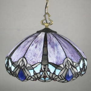 Lámpara Colgante LongHuiJing Tiffany Dragonfly de 2 Luces, Pantalla de Vidrio Emplomado, Lámparas de Techo de 16 Pulgadas - Product Image 4