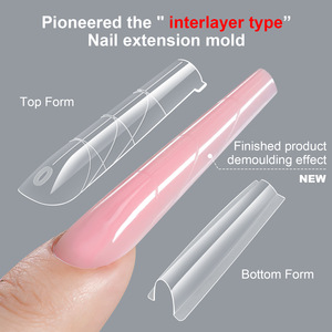 UV Quick Extension Gel Nail Mold Sandwich Dual Form Paperless Support Crystal <b>Builder</b> Gel Construction Nail Extension Mold - Product Image 2