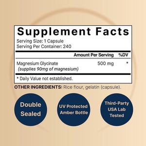 ODM/OEM Glycine Magnesium Complex <strong>Vitamin</strong> Capsules Can <strong>Improve</strong> Memory, Promote Sleep, Strengthen the Musculoskeletal <strong>System</strong> - Product Image 2