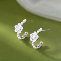 0574 Damen-Ohrstecker aus S925 Sterlingsilber mit Einzigartigem Design, Vielseitig Einsetzbar, Luxuriös und Hochwertig, Blumen-Ohrringe