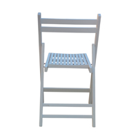 [Stock US] Chaise pliante en bois à lattes pour événements spéciaux - Blanc, lot de 4 chaises pliantes, livraison rapide depuis l'entrepôt US, MOQ 1 lot