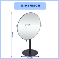 Miroir de maquillage rond noir mat, directement de l'usine, 90 cm °   Miroir cosmétique sur pied de style Ins, à angle réglable, qualité supérieure, OEM/ODM acceptés