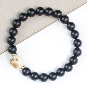 Bracelet en bois d'ébène Buster's Claw, 21 perles, design patte de chat, bijoux de style chinois, cadeau pour hommes et femmes - Product Image 4