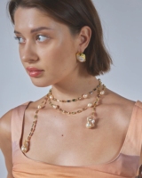 Perle baroque naturelle à la mode et collier de zircon carré exquis, chaîne de taille pour la fête des femmes, bord de mer