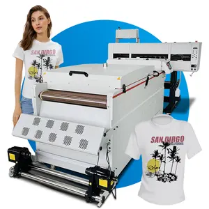 JUNNFA60 cm Pet-Film-Large-Film-Drucker-Kits Shake-Pulver DTF-T-Shirts-Druckmaschine für Baumwolle Polyester Seide PU-Leinwand Pullover