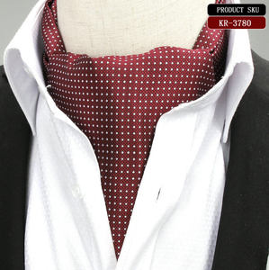 2022 hommes à pois Plaid <span class=keywords><strong>soie</strong></span> cravate cravates Jacquard tissé décontracté Ascot Polyester <span class=keywords><strong>soie</strong></span> costume chemise col écharpe - Product Image 2