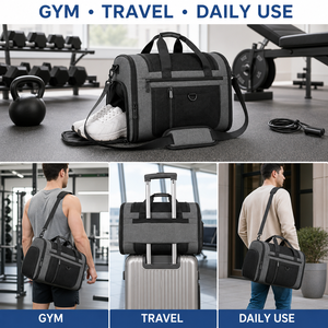 Bolsa de Deporte y Viaje Personalizada con Logotipo, con Compartimento Separado para Zapatos y Bolsillos Interiores para Deportes y Viajes de Fin de Semana - Product Image 3