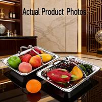 Roestvrijstalen handdoek-servetbakje, fruitmand met handvat, multifunctionele opbergplaat voor hotelbar, KTV, restaurant, thuis