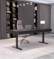 Bureau d'ordinateur de luxe en bois massif avec éclairage réglable, bureau multifonctionnel pour la maison et l'étude