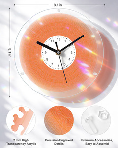 Kit d'horloge puzzle en acrylique personnalisé, horloge murale de bureau à faire soi-même avec design imprimé UV pour la décoration de la maison - Product Image 2