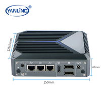 Yanling J6412 CPU Quad Core Tanpa Kipas Mini PC Industri dengan LAN 2.5G TPM 4K Full HD