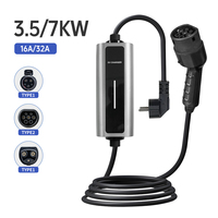 BOULT P01 Chargeur de voiture électrique portable de haute qualité 16A/32A 3,5kW/7kW avec écran LCD Type2/Type1 Utilisation domestique 220V Certifié CE
