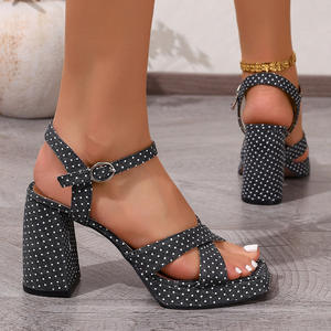 Sandalias de Tacón Alto con Tiras para Mujer, Primavera-Verano, Elegantes, con Punta en Pico y Tacón Delgado - Product Image 4