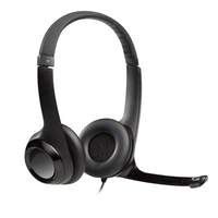 Casque USB Logitech H390 avec microphone antibruit, son stéréo numérique et commandes intégrées pour PC, Mac, ordinateur portable, bureau et centre d'appels