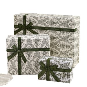 Orange Rectangle Jewelry Gift <b>Box</b> With Bow Printed Floral Design For Bracelets Earrings <b>Rings</b> Birthday Presents - Product Image 2