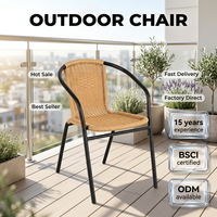 Chaise de salle à manger moderne empilable en métal pour patio, extérieur, balcon, camping, gain de place, design, 54*61*73cm
