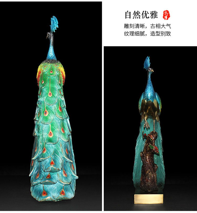 真鍮アート彫刻新しいリビングルームの装飾高級孔雀の装飾家の装飾の