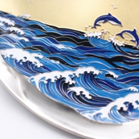 Plaque de récompense en métal avec logo personnalisé, cuivre antique, bronze, 2D, 3D, ronde, bateau à voile, plaques souvenir avec support en bois