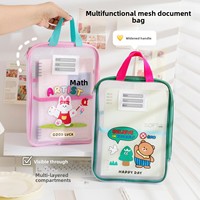Pochette transparente pour documents, classeur à fermeture éclair pour examens, grande capacité, double couche, pour classification par matières
