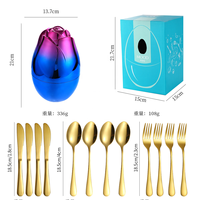 Ensemble de couverts de qualité supérieure de 12 pièces, écologique, en acier inoxydable doré et argenté, en forme d'œuf, pour les repas et les fêtes