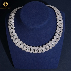 ZUANFA JEWELRY Moissanite <b>Statement</b> <b>Necklace</b> 925 Silver Rhodium Plated Geometric Design Unisex Luxury Party Jewelry - Product Image 5