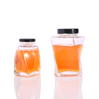 Vente directe usine : Pots à miel en verre transparent exceptionnels, uniques, avec couvercle à vis en fer blanc