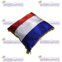 Housses de coussin de luxe Golden Crown 100% soie Tussah, motif carré blanchi, longueur de fibre personnalisée, style uni avec franges pour la maison