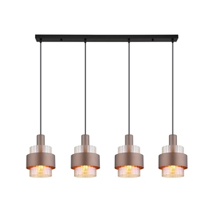 Lampadario in Vetro e Ferro Dorato Champagne, Altezza Regolabile, <span class=keywords><strong>Luce</strong></span> Bianca Calda, Moderno per Interni, Arredamento di Lusso - Product Image 4