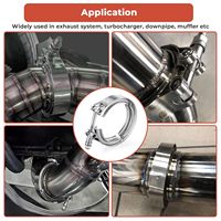 Collier de serrage pour tuyau de 52-160 mm en acier inoxydable, collier de serrage turbo pour tuyau de descente, collier de serrage V-Band pour échappement de voiture avec bride