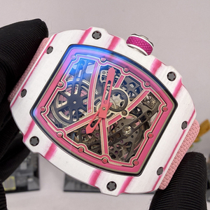 Personalized Trendy 6702 Sports <b>Watch</b> White Contrasting Hollow Design <b>Mechanical</b> Movement Neutral Versatile Wristwatch No <b>Watch</b> - Product Image 4