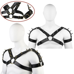 เข็มขัดหนังรัดรูปแบบ BDSM สำหรับผู้ชาย ปรับได้ สไตล์พังก์ กอธิค เฟติช สายรัดสำหรับเกมส์เซ็กส์สำหรับผู้ใหญ่ - Product Image 1