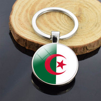 Porte-clés créatif Double face sac en verre pendentif femmes hommes bijoux en métal egypte maroc afrique du sud zambie drapeau porte-clés anneau