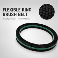 Nylon-Borstenringbürste mit Flexiblem Grünem PP-Basisband, Kreisförmige Bürstenleiste in Anpassbarer Länge, Industrielle Ringbürste
