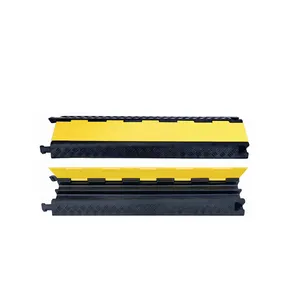 High Quality OEM Factory Recycled Solid Cable Ramp 2 Channel, Yellow And Black Speed Hump Car Cable Cover