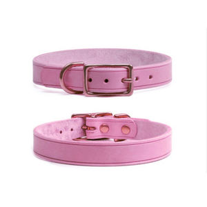 Nueva moda E único sólido simple en blanco de lujo italiano duradera de cuero Real collares de perro para mascotas - Product Image 3