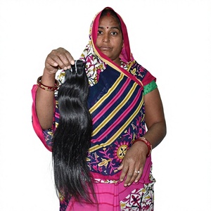 Extensiones de Cabello Indio Remy 100% Natural, Liso Sedoso, Sin Procesar, Virgen, Doble Trama a Máquina, Puntas de Una Sola Capa, 100g - Product Image 1