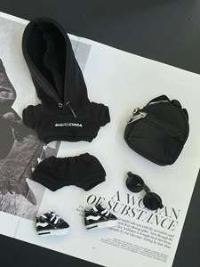 Sac à dos en tissu noir de marque de luxe <span class=keywords><strong>Paris</strong></span>, accessoires pour poupées en peluche, vêtements pour poupées, tenues pour poupées, adaptés à labubu, âge 14+ - Product Image 5