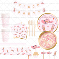 Ensemble de vaisselle DAMAI de haute qualité pour fête d'anniversaire cowgirl, assiettes, serviettes, 40-60 pièces, décorations en plastique pour enterrement de vie de jeune fille