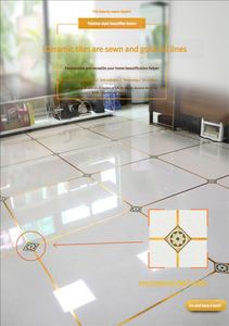 Autocollants décoratifs auto-adhésifs pour carreaux muraux et de sol, pour joints esthétiques, étanches et dorés, pour carreaux en céramique - Product Image 4