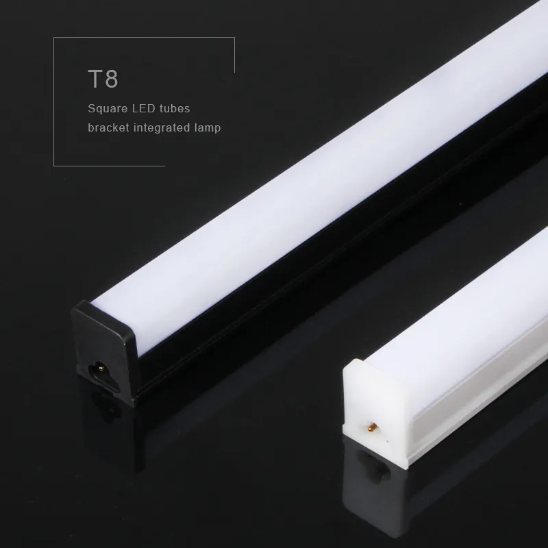 OEM/EDM 1ft 2ft 3ft 4ft 5ft preto branco quadrado suporte integração alumínio plástico T8 levou tubo de luz