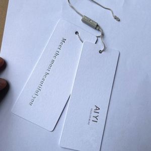 Custom Eco-Friendly Luxury Embossed Hang Tags <b>Black</b> Cardboard <b>String</b> Design Paper Clothing Garment Swing Tags - Product Image 2