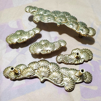 Poignées et Boutons de Meuble en Laiton Doré Motif Feuille de Pin, Style Vintage, pour Armoire, Commode, Tiroir, Porte de Cuisine, Quincaillerie de Meuble Décorative